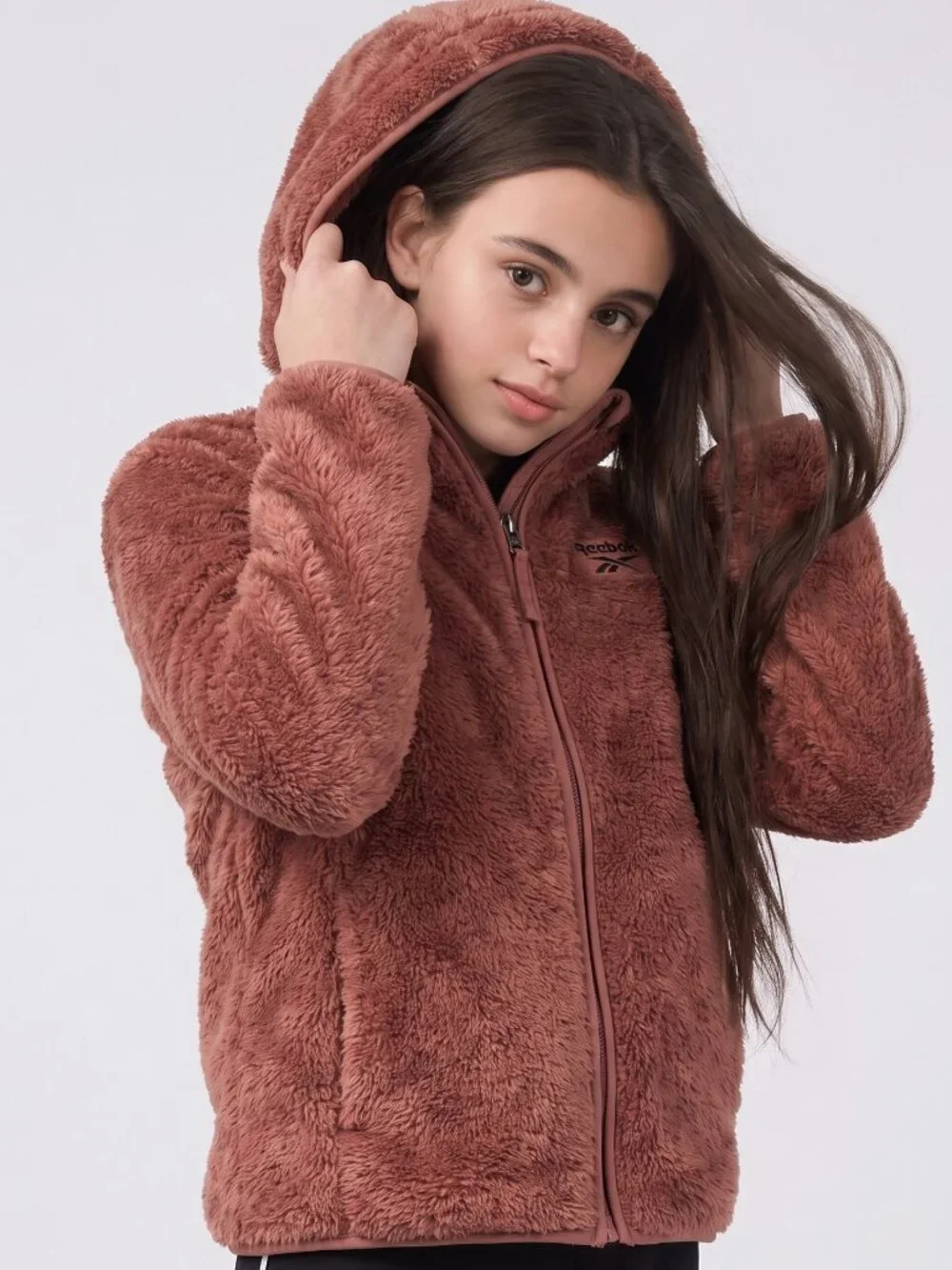 Reebok Girls Hooded Sherpa Jacket
